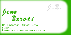 jeno maroti business card