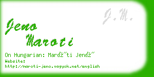 jeno maroti business card